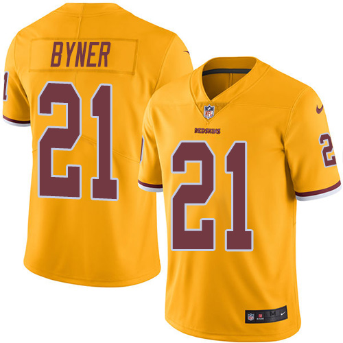 Youth Limited Earnest Byner Nike Jersey Gold - #21 Rush NFL Washington Redskins